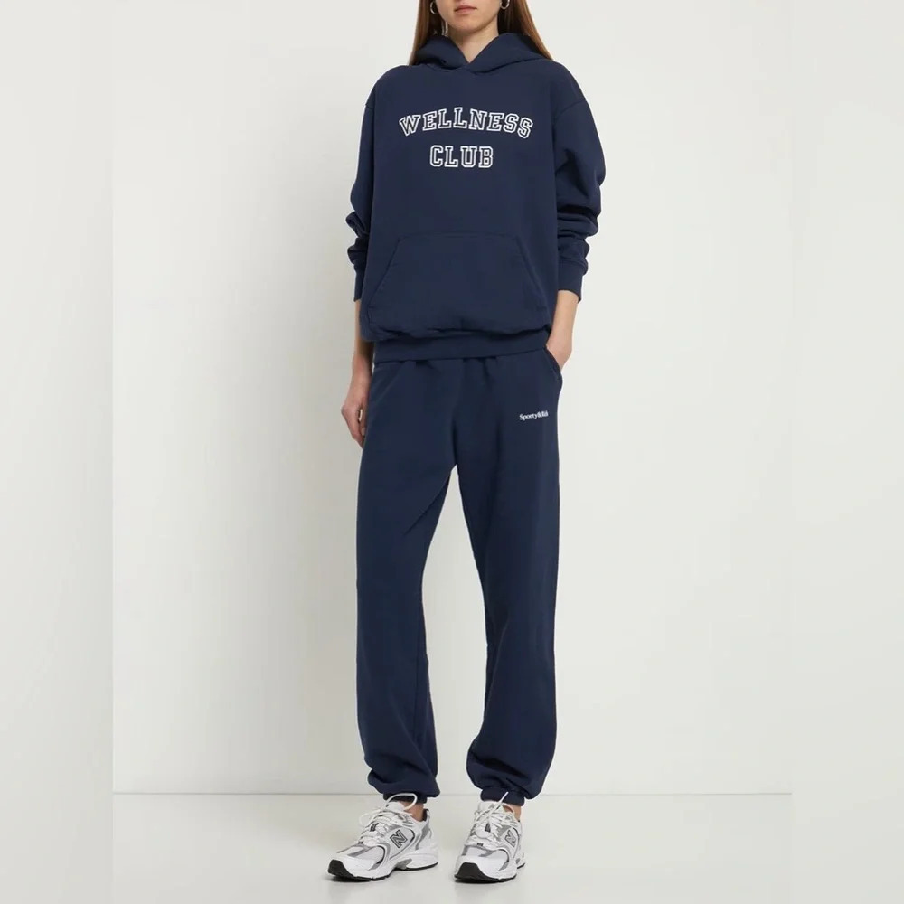 NWT Sporty & Health Navy Wellness Club Flocked Hoodie Size Large - Picture 13 of 15